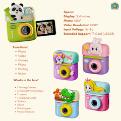 Pix & Play Kids HD Digital Flip Screen and Instant Printing Camera