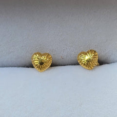 18k Yellow Gold Heart Stud Earrings | The Nest Attachment Parenting Hub