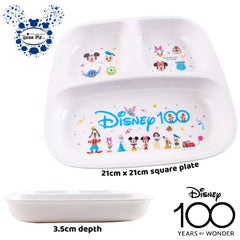 Dish Me Disney 100 3-grid Square Plate