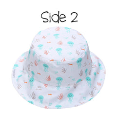 FlapJackKids UPF50 Reversible Sun Hat- Fish / Jellyfish | The Nest Attachment Parenting Hub