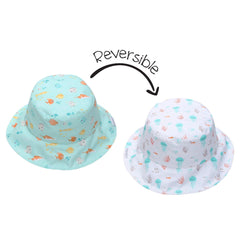 FlapJackKids UPF50 Reversible Sun Hat- Fish / Jellyfish | The Nest Attachment Parenting Hub