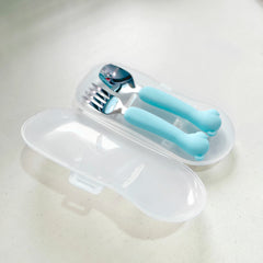 TGM Stainless Toddler Spoon & Fork Set with Silicone Handle