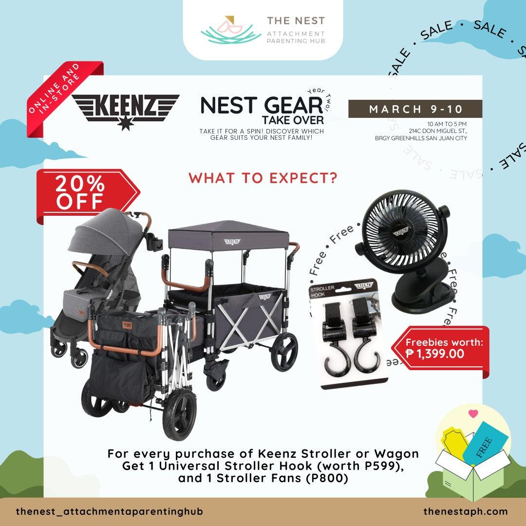 Gift with Purchase - Keenz Universal Stroller Hook & Fan | The Nest Attachment Parenting Hub