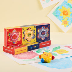 Flower Monaco Pocket Crayons 6-in-1 (3 Pack Set)