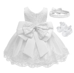 Amelia White Laced Baptism Dress & Accessories Set | The Nest Attachment Parenting Hub