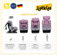 Jovikids Angela Isofix with Top Tether, 360 Degree Swivel Car Seat