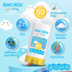 Mamii Moon Baby & Kids Mineral Sunscreen Stick SPF50 PA+++