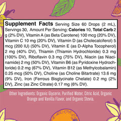 MaryRuth's Infant Multivitamin + Iron Drops Vanilla Orange 60ml (6-12mo)