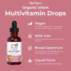 MaryRuth's Infant Multivitamin + Iron Drops Vanilla Orange 60ml (6-12mo)