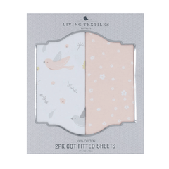 Living Textiles 2-pack Jersey Cot Fitted Sheets | The Nest Attachment Parenting Hub