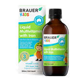 Brauer Kids Liquid Multivitamin with Iron 200ml