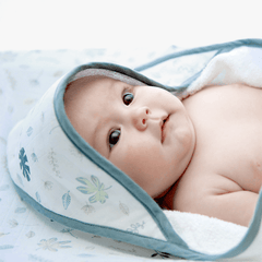 Living Textiles Organic Muslin Hooded Towel | The Nest Attachment Parenting Hub