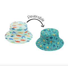 FlapJackKids UPF50 Reversible Sunhats- Turtle / Alligator