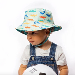 FlapJackKids UPF50 Reversible Sunhats- Turtle / Alligator