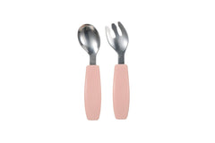 Richell TLI Stainless Steel Easy Grip Spoon & Fork w/ Case 7m+ | The Nest Attachment Parenting Hub