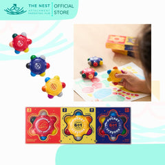 Flower Monaco Pocket Crayons 6-in-1 (3 Pack Set)