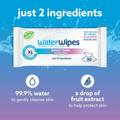 WaterWipes Adult Care Sensitive Wipes 30pk