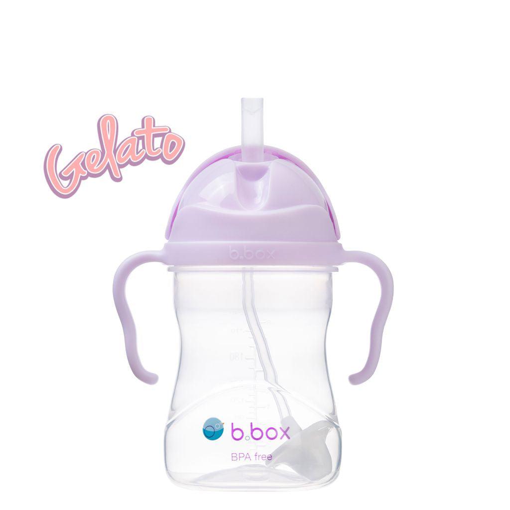 b.box Sippy Cup with Innovative Weighted Straw, Apple (Matte Lid)