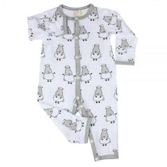 Baa Baa Sheepz Button Long Sleeve Romper – White Big Sheep | The Nest Attachment Parenting Hub