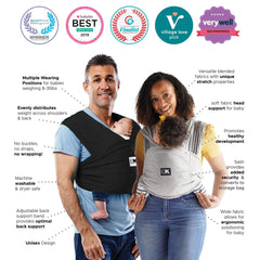 Baby K'tan Active Oasis - Heather Black & Grey | The Nest Attachment Parenting Hub