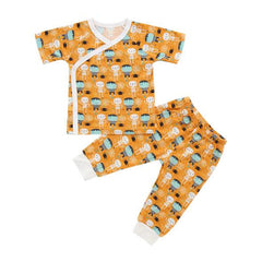 Bamberry Short Sleeves Kimono Pajama Set - Halloween Orange | The Nest Attachment Parenting Hub