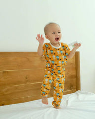 Bamberry Short Sleeves Pajama Set - Halloween Orange | The Nest Attachment Parenting Hub