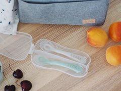 Beaba Set of 2 2nd-Age Silicone Spoon Cased | The Nest Attachment Parenting Hub