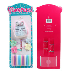 Glamfetti Microbag Keychain with Hair Accessories Set