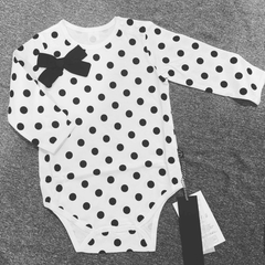 Borny Bodysuits Black & White Polka | The Nest Attachment Parenting Hub