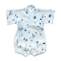 Borny Tie-Side Onesie Jungle (Blue) | The Nest Attachment Parenting Hub