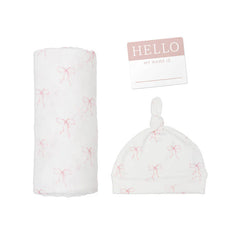 Lulujo Hello World Hat & Swaddle Set