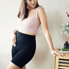 Carry-On Baby High Waist Postpartum Tummy Control Biker Shorts | The Nest Attachment Parenting Hub