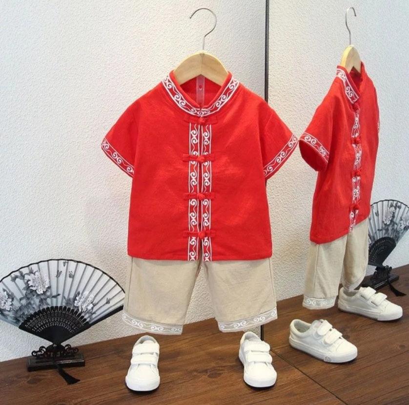 CNY Boys Hanfu Top & Shorts | The Nest Attachment Parenting Hub