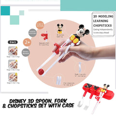 Dish Me Disney 3D Spoon, Fork and Chopsticks Set with Case 2y+ | The Nest Attachment Parenting Hub