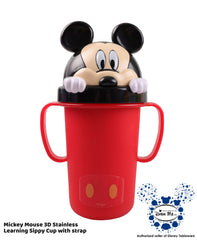 Dish Me Disney 3D Stainless Learning Sippy Cup with Strap 300ml | The Nest Attachment Parenting Hub