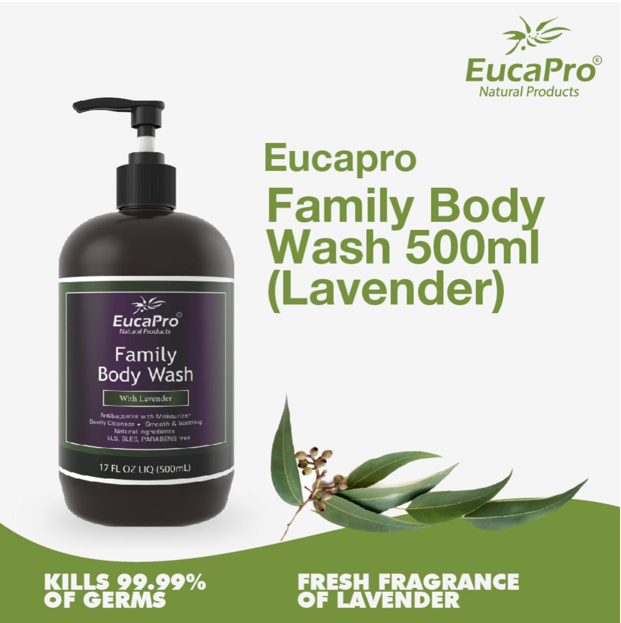 Eucapro Antibacterial Family Body Wash - Lavender | The Nest Attachment Parenting Hub