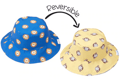 FlapJackKids Reversible Baby & Kids Patterned Sun Hat Lion & Monkey | The Nest Attachment Parenting Hub