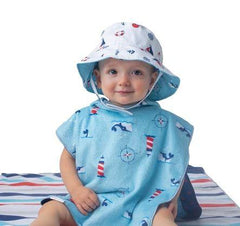 FlapJackKids Reversible Baby & Kids Patterned Sun Hat - Nautical | The Nest Attachment Parenting Hub