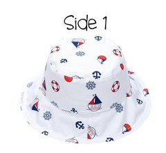 FlapJackKids Reversible Baby & Kids Patterned Sun Hat - Nautical | The Nest Attachment Parenting Hub