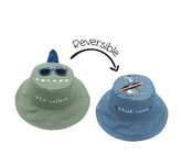 FlapJackKids UPF50 Cotton 3d Bucket Hats - Dino & Surfer Dino | The Nest Attachment Parenting Hub