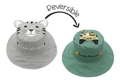 FlapJackKids UPF50 Cotton 3d Bucket Hats - Tiger & Safari Truck | The Nest Attachment Parenting Hub