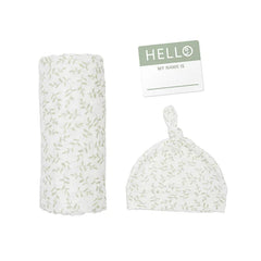 Lulujo Hello World Hat & Swaddle Set