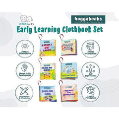 Infantway Huggabooks Early Learning Cloth Book Set | The Nest Attachment Parenting Hub