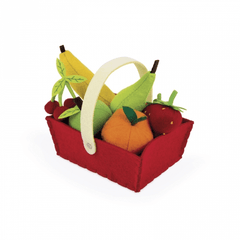Janod Fabric Basket With 8 Fruits (J06577) | The Nest Attachment Parenting Hub