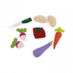 Janod Fabric Basket With 8 Vegetables (J06578) | The Nest Attachment Parenting Hub