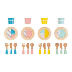 Janod Wooden Dinnerware Set (J06600) | The Nest Attachment Parenting Hub