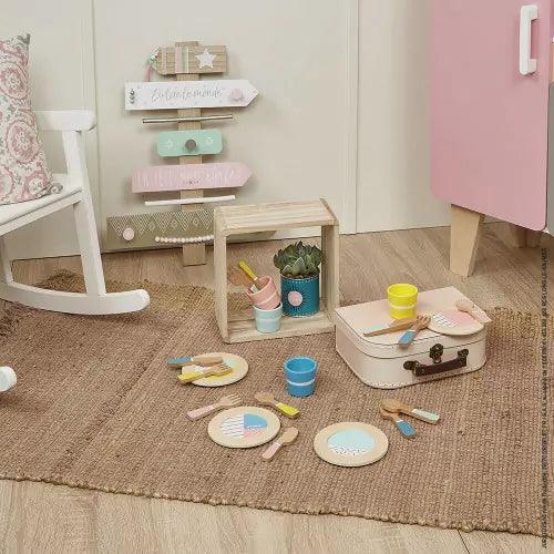 Janod Wooden Dinnerware Set (J06600) | The Nest Attachment Parenting Hub