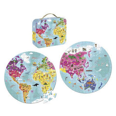 Janod World Both Side Rounded Puzzle 208pcs (J02655) | The Nest Attachment Parenting Hub