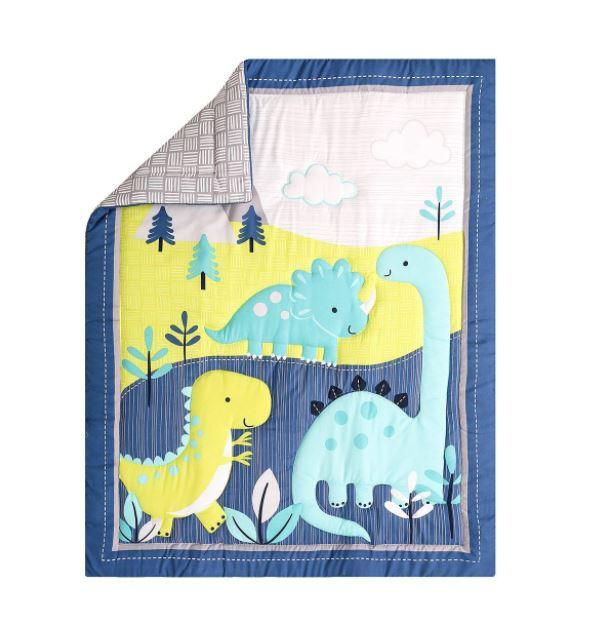 Juju Nursery Dinosaur Land 7 Piece Crib Bedding Set | The Nest Attachment Parenting Hub
