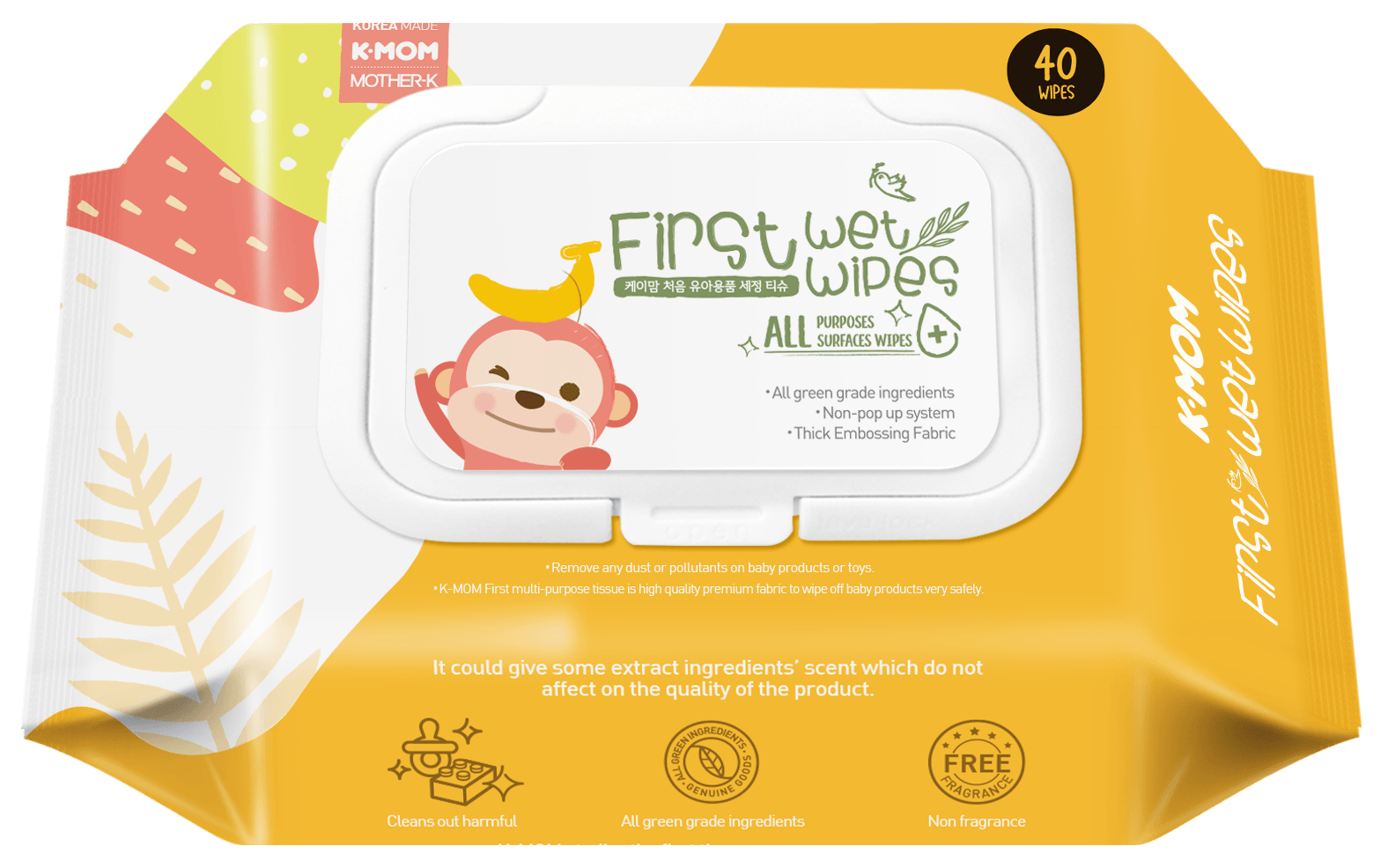 K-Mom First Wet Wipes All Purpose Surfaces Wipes 40s | The Nest Attachment Parenting Hub
